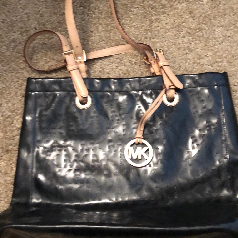 Michael Kors Jet Set Mirror Black Patent Leather
